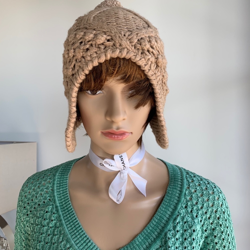 Carolina Amato Beanie Pom Pom Earflap Hat - Picture 2 of 7